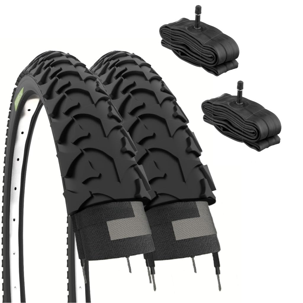 2 x 14 x 1.75 Tyres + America Tubes | 47-254 Anchored Tyres for Children's Mountain Bike