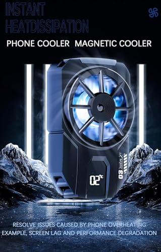 Image of BKN Fast Ultra Cooling Mobile AC Fan Radiator | X Memo DLA3 Mobile Cooling Fan Radiator with LED Temp Display Compatible with iOS /Android for Gaming /Streaming /Recording