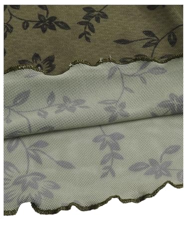 Verdusa Women's Floral Print High Waist Bodycon Ruffle Hem Fishtail Long Skirt4