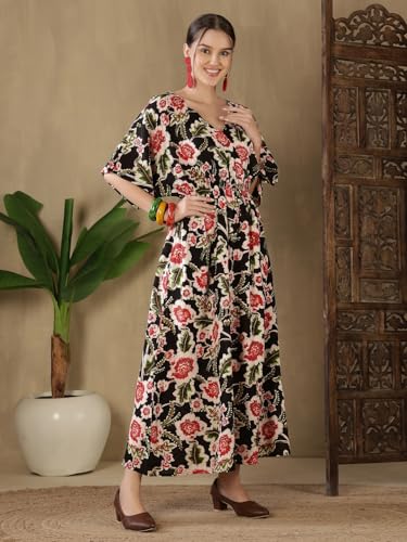 Image of FebQ Elegant & Comfortable Rayon Elastic Dress