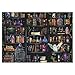 Magic Book Library Puzzles for Adults 1000 Pieces, Funny Halloween Bookshelf Jigsaw Puzzle, Difficult Bottle Owl Art Puzzles
