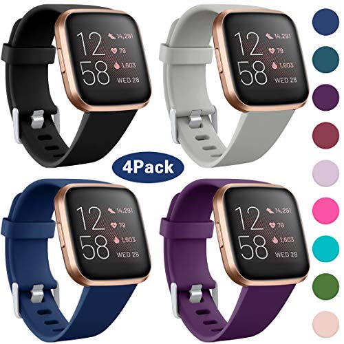 Maledan 4 Packs Bands Compatible with Fitbit Versa 2/Versa 1/Versa Lite Smart Watch