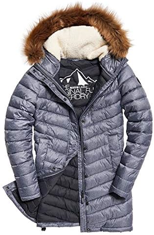 Superdry chevron faux fur super fuji jacket Clearance
