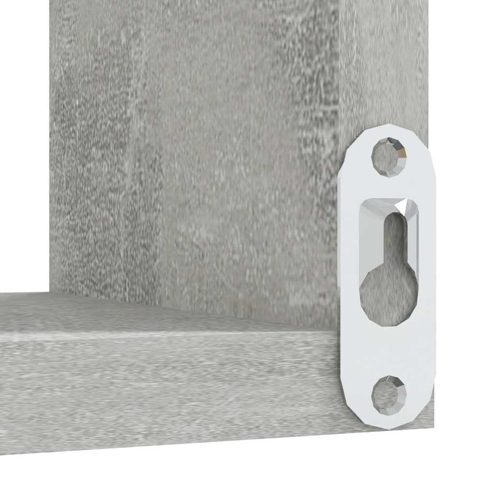 Wand-Eckregale Betongrau 2 Stück 40x40x50 cm Holzwerkstoff Hängeregal Wandregal Regal mit Stauraum und Ablage für Wohnzimmer Schlafzimmer Küche Büro