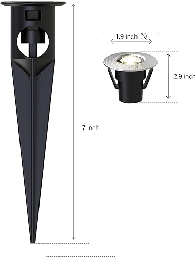 Miniatura 7 de Malibu - Juego de 6 luces LED de bajo voltaje para exteriores, iluminación de paisaje, 0.6 W, 7 lúmenes, 3200 K, blanco cálido, 12 V, luz de suelo