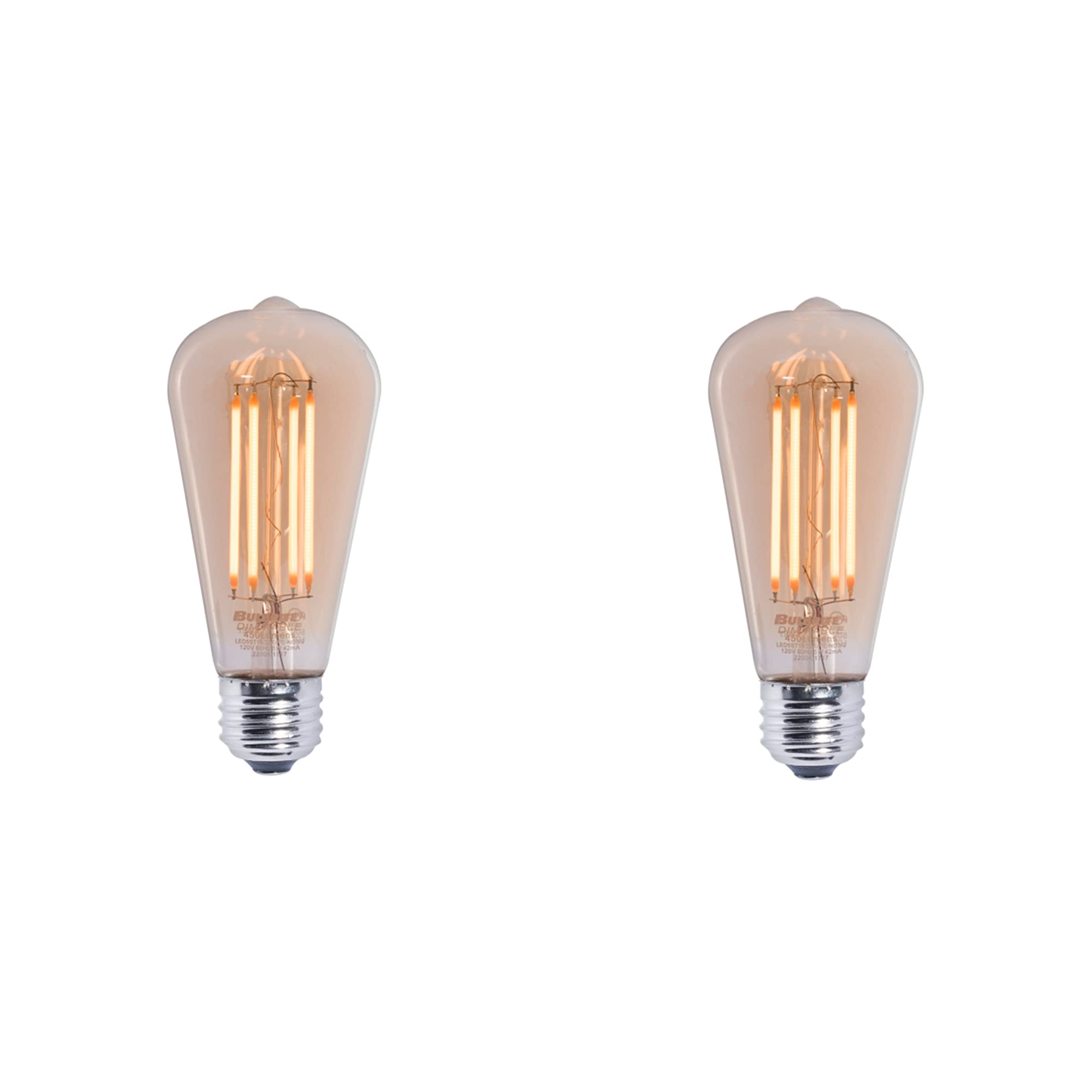 Bulbrite Pack of (2) 5 Watt Dimmable Antique Filament ST18 Medium (E26) LED Bulb - 2200K and 80 CRI