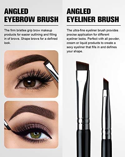 Eyebrow Brush & Eyeliner Brush, Eigshowbeauty Double-Ended Angled Eye Brow Brush And Eye Liner Brush, Two-In-One Eyeliner Brush Fine Point With Brow Brush, One Brush For Two Uses(D104) #TOP1