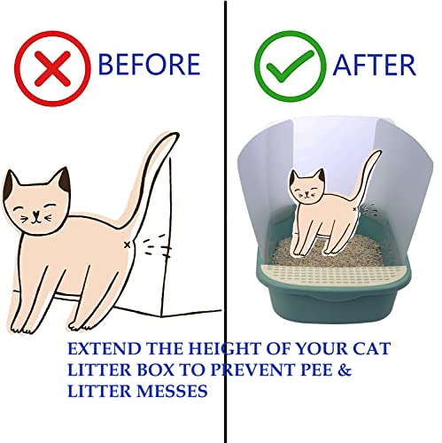 Paiaite 2 Pcs Cat Litter Box Pee Shields, Anti-Splashing Cat Litter Pan Pee Privacy Shields Easy Clean - Litter Box Not Included #TOP1
