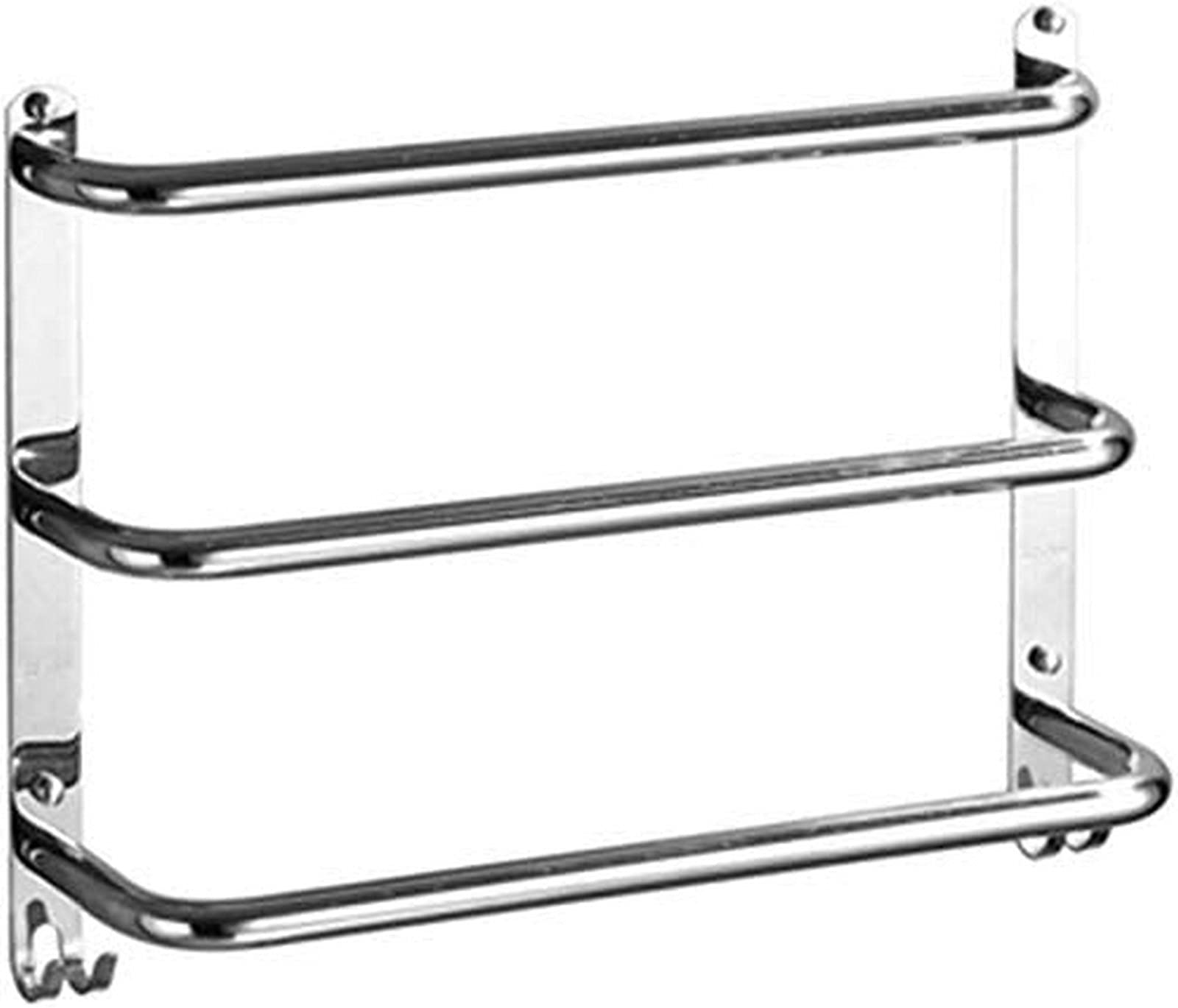 GONMDOPY Towel Rail,Towel Rack with Hook with Three Rods Stainless Steel,Bathroom Wall-Mounted Towel Rack Easy to Clean/80Cm