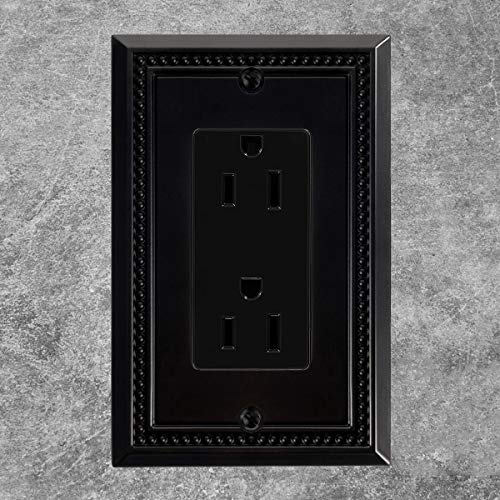 Image of Henne Bery Sunken Pearls Heavy Duty Switch Plate /Wall Plate /Outlet Cover (Single Decorator 3PK, Matte Black)