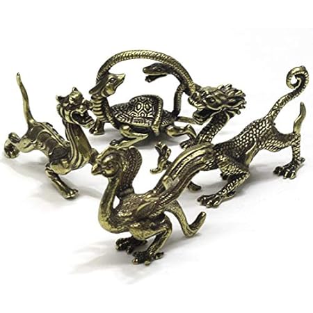 Amazon 四神獣 青龍 朱雀 白虎 玄武 置物 小サイズ 真鍮 四神相応 龍 鳳凰 虎 蛇 亀 霊獣 風水グッズ 風水インテリア 風水アイテム 置物 オブジェ オンライン通販