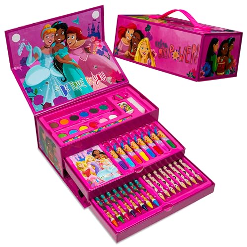 Disney Malette Dessin Enfant Princesse 40 Pcs Coffret Coloriage Fille Kit Peinture Feutre Crayon Fourniture Scolaire