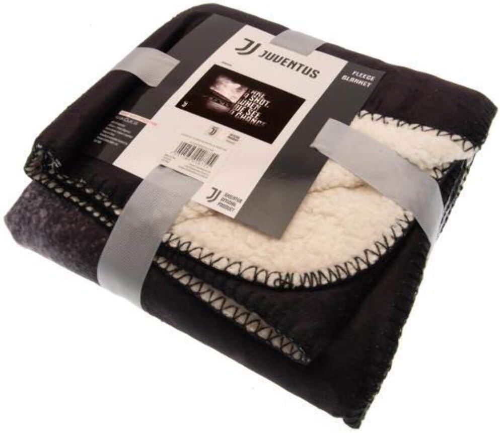 FOCO Juventus FC Sherpa Fleece Blanket (One Size) (Black/White)