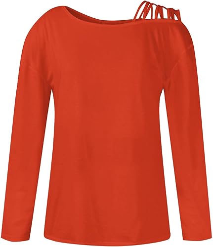 Miniatura 2 de JJHAEVDY Sudadera para mujer, manga larga, hombros descubiertos, estampado de cuello plano, sudaderas casuales