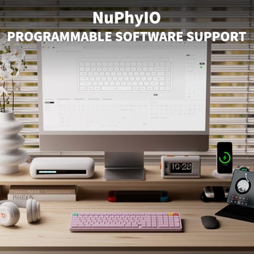 Image of NuPhy Node100 Wireless Mechanical Keyboard, Hot Swappable Custom Low Profile Keyboard, 103 Keys Computer Gaming Keyboards, Supports Touch Gestures, PBT Keycaps, RGB Backlit, Bluetooth /2.4GHz /USB-C