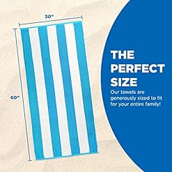 Alternative view of Ben Kaufman Cabana Stripe Beach & Pool Towel - Large Cotton Terry Beach Towel - Soft & Absorbant - Assorted Colors - 30" x 60" - 6 Pack
