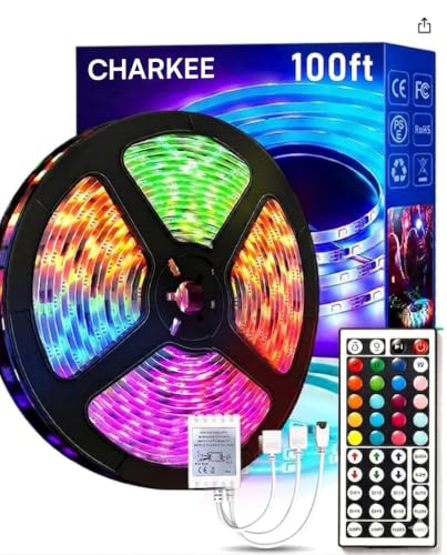 CHARKEE LED Lights for Bedroom 100 ft, Color...