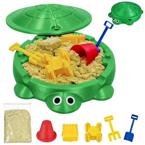 Mini Turtle Sandbox Garden Toys Sand Pit with Lid for Children Outdoor Playset Zen Garden Turtle Sandbox with Lid Mini Turtles Tools Home Office Decor