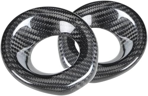 Miniatura 7 de JSWAN Fibra de carbono 2 unids puerta audio anillo decoración adhesivo para Supra A90 A91 GR MK5 cuerno círculo decoración cubierta puerta panel