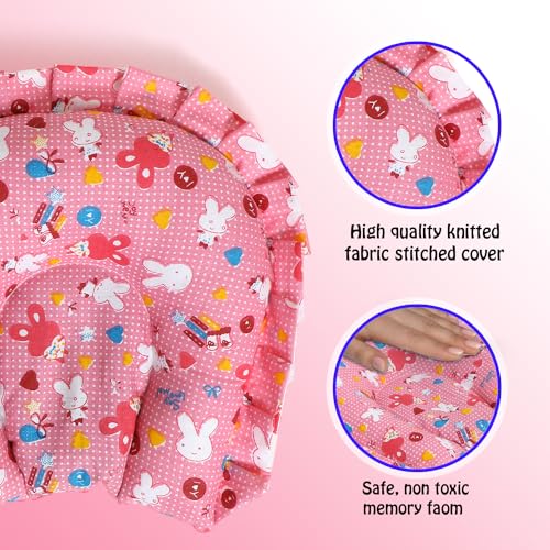 Image of Rai Mustard Seed Head Shaping Pillow for Newborn Baby, Neck Support Takiya| 100% Cotton Cover, Mustard Seed Filling | Prevents Flat Head | 0-12Months (Printed)