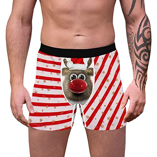 Abafip Men'S Funny 3D Print Christmas Boxers Briefs Holiday Shorts Novelty Underpants Halloween Xmas Gag Gift Summer Underwear Yellow Medium thumb #3