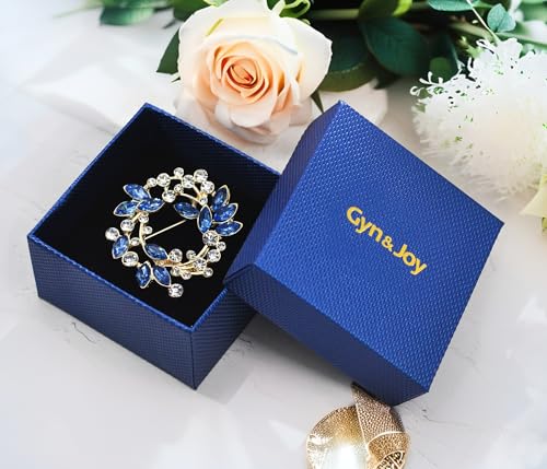 Image of Gyn&Joy Clear Crystal Rhinestone Floral Wreath Pin Brooch BZ005