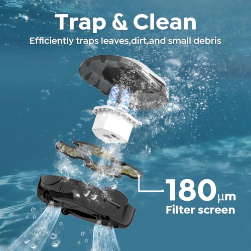 Image of S1 Pro Cordless Robotic Pool Cleaner, 130-Min Runtime, Cleans Up to 1,292 Sq.Ft, Dual-Motor Pool Vacuum, Automatic Cleaner with Large Filter Basket, Fast Charging & Self-Parking(Glossy Black White)