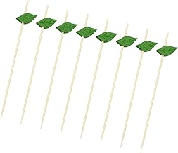 HEMOTON 100Pcs Folha de Bambu Picaretas Frutas Frutas Aperitivo Bolo Escolher Uma Sobremesa Bebida Varas Palitos Picaretas Martini Cocktail Agitador Parágrafo Sanduíche Lanche Churrasco