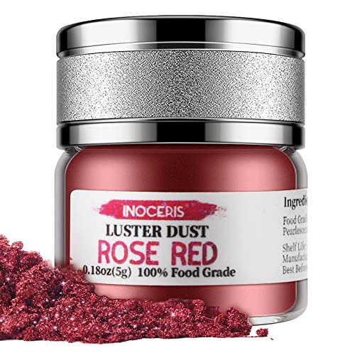 INOCERIS Edible Luster Dust, 5 Grams Food Grade Cake Dust Shimmer Metallic Food Coloring Powder for Cake Decorating, Baking, Fondant, Chocolate, Candy, Drinks, Cookies