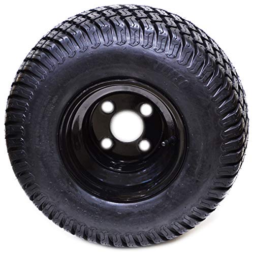 Set Of 4 18X8.50X8 Atv Golf Go Cart Lawn Mower Tractor P322 Turf Tire Rim Assembly Black Steel Wheels 18" All Terrain Tires Compatible With Ezgo Club Car Yamaha E-Z-Go Golf Cart #TOP3
