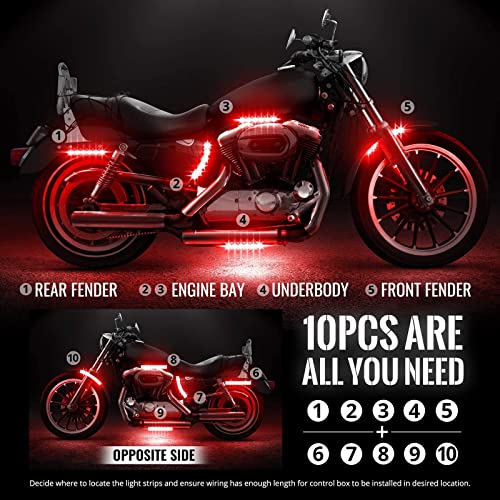 image for OPT7 Aura Motorcycle LED Accent Lighting Kit, RGB Multi-Color Lights K