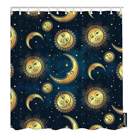 AOYEGO Celestial Fabric Shower Curtain Cover