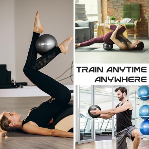 Image of jjshund Pilates Ball, 9,8 Inch Black Small Exercise Mini Yoga Soft Workout Ball for Home Gym Yoga, Pilates, Core Training, Workout, Balance, Stability
