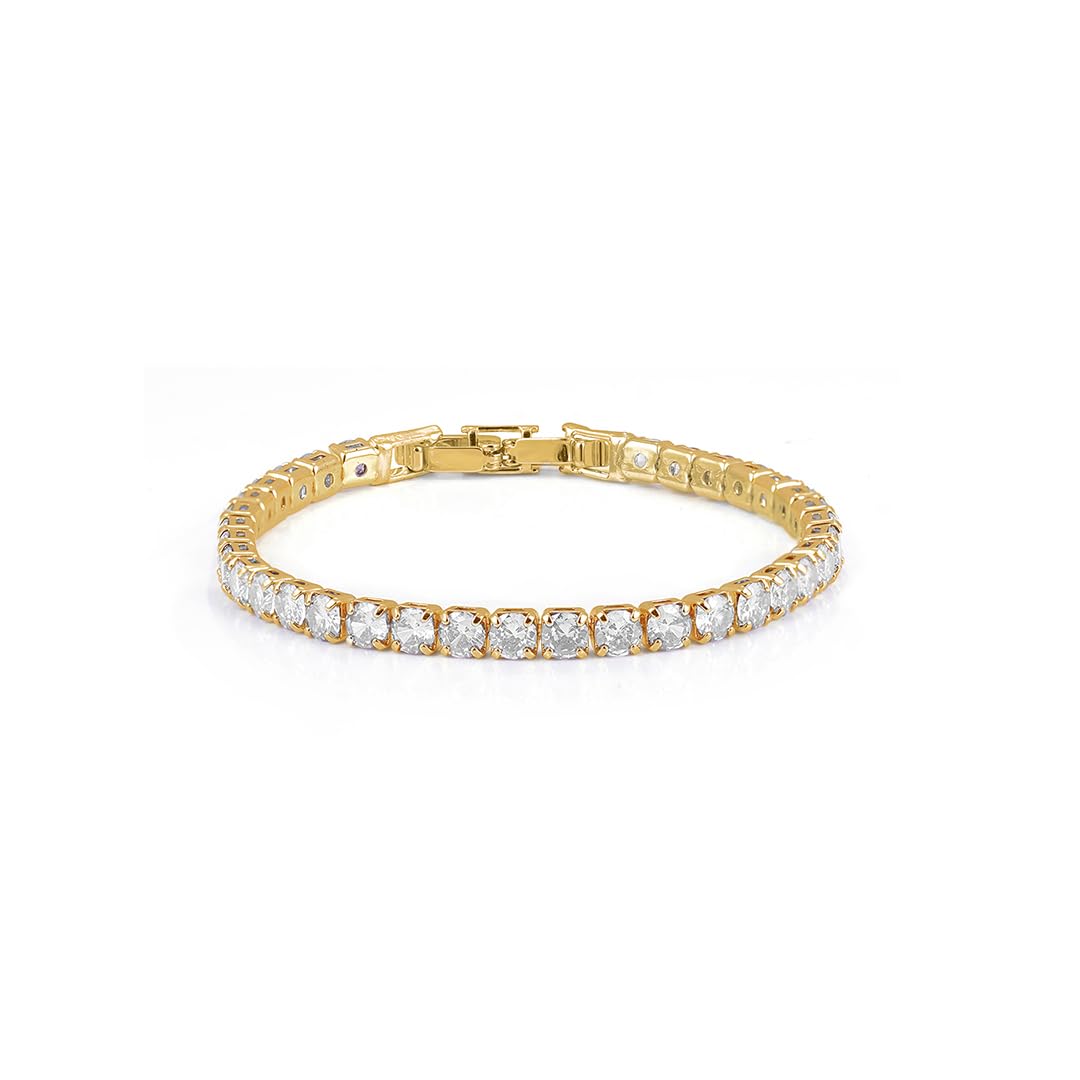 Orion Diamond 18K Gold Plated Women's Loose Bracelet - High Quality Brass Jewellery for Women and Girls | Stylish Fold Over Clasp Daily Wear Bracelet | Elegant Gift for Ladies and Teens-image-28