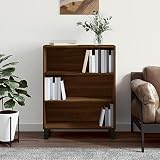 Homgoday Bücherregal aus technischem Holz, Eiche, braun, 69,5 x 32,5 x 90 cm, Bücherregal, Bücherregal, Bücherregal, Möbel, Büro, Wohnzimmer, Haus, Zimmer, Typ 4 Sideboards