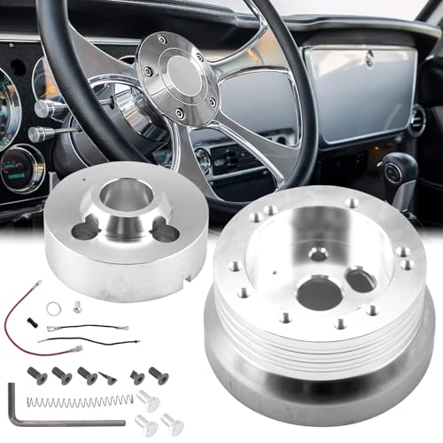 5 & 6 Hole Billet Steering Wheel Hub Adapter Compatible with 1969-1994 Chevrolet GM Chevy Flaming River Ididit Pontiac Oldsmobile