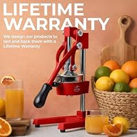 Zulay Kitchen Cast-Iron Orange Juice Squeezer - Heavy-Duty, Easy-to-Clean, Professional Citrus Juicer - Durable Stainless Steel Lemon Squeezer - Sturdy Manual Citrus Press & Orange Squeezer (Red) – Ansicht 7