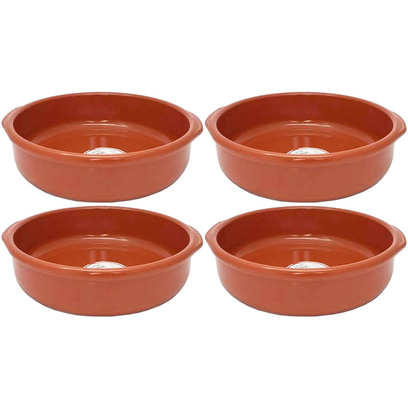 Acan Tradineur - Pack de 4 Cazuelas Redonda de Barro - Apta para vitro y Horno - Ideal para guisos y asados caseros - Ø 32 cm.
