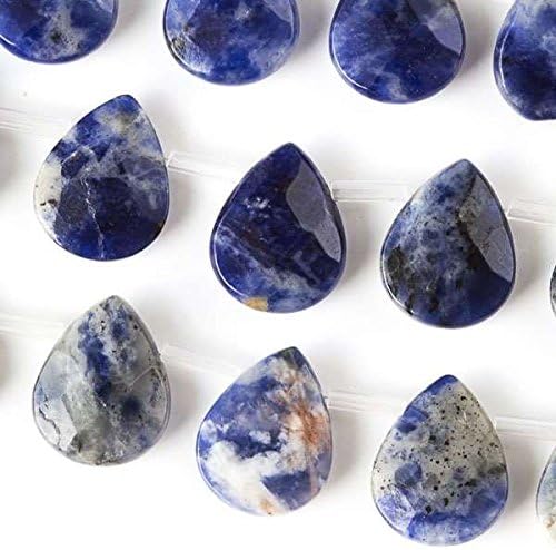 Sodalite Beads 12x15mm Faceted Top-Drilled Teardrop - 12 pcs/ 8 Inch Strand