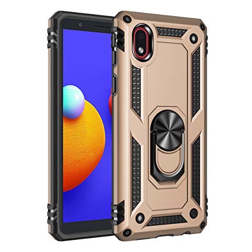 BestST Coque pour Samsung A01 Core, + Protecteur d'écran Double Couche Hybride Ultra Armure Housse Étui de Protection Antichoc Armor Bumper Cover avec Stand...