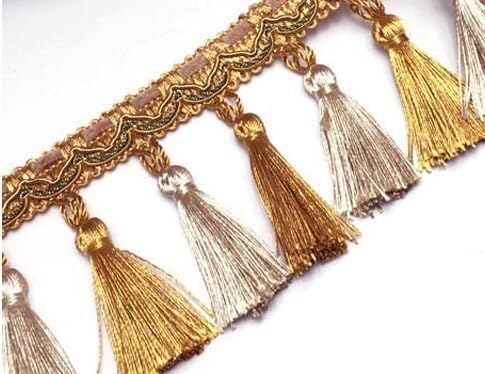 Perles et pompons en dentelle pour décoration d'intérieur, 10 mètres de long pour rideaux, couleur marron clair, idéal pour les travaux manuels et les projets personnels