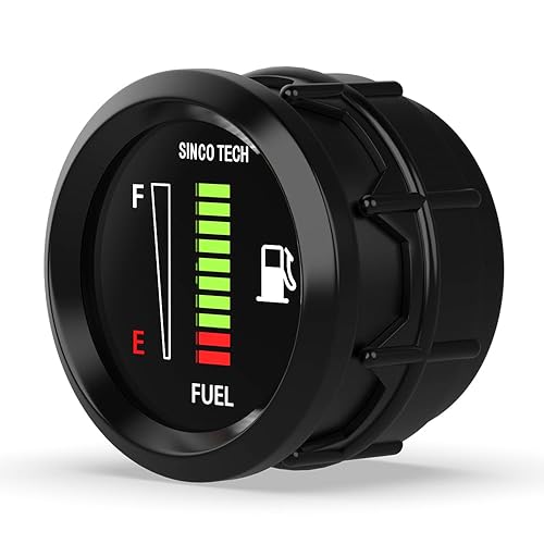 Miniatura 3 de SINCO TECH Medidor de nivel de combustible universal de 2 '' 2.047 in 12 V Medidor de luz LED digital (medidor de combustible)