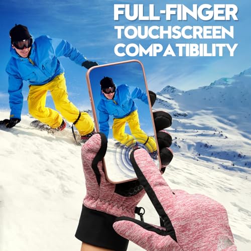 Image of Bruvoalon Winter Gloves for Women & Men, 3M Thermal Insulation, Lycra Fabric, Touchscreen, Anti-Slip