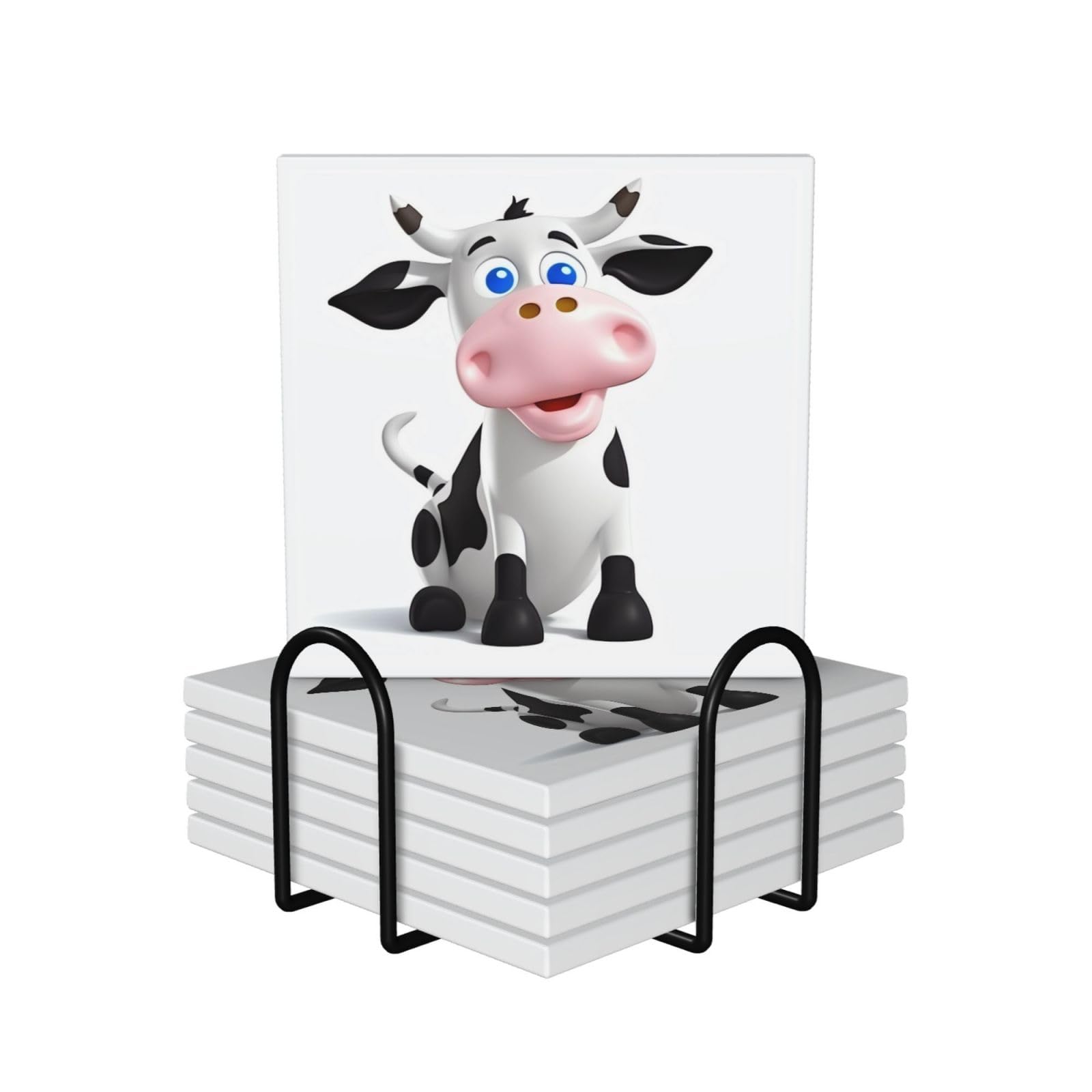Dessous de verre vache laitière en céramique pour un apéritif convivial et chaleureux