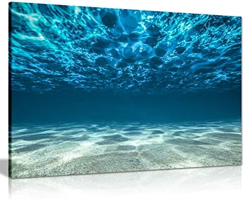Panther PrintCanvas Wall Art, Framed Pictures for Bathroom Walls, Beautiful Living Room Decoration, Blue Ocean Sea Seaview Beneath Surface, Print for Special Occasions (18x12 Inch)