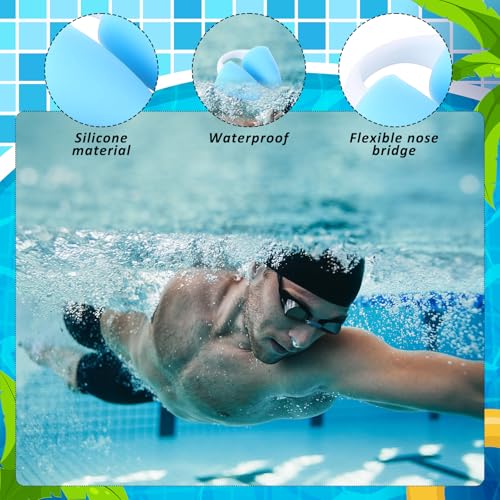 image for Relaxweex 2 Pcs Nose Plugs for Swimming, Silicone Waterproof Swim Nose