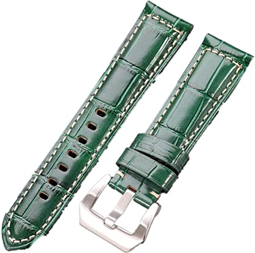 Bracelet de montre en peau de vache pour femme avec boucle en acier noir ou argent