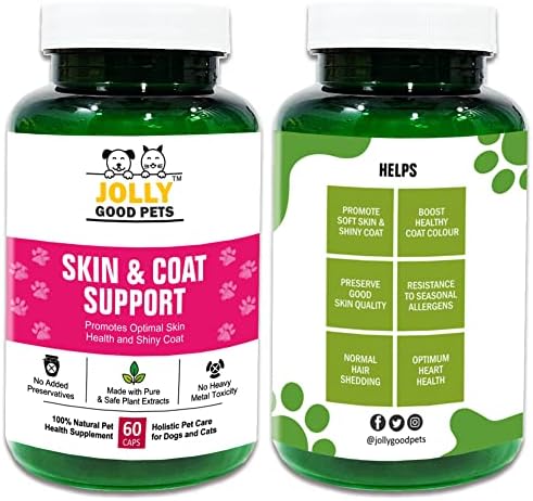 Jolly Good Pets Skin & Coat Support Supplement for Dogs & Cats I 100% ...