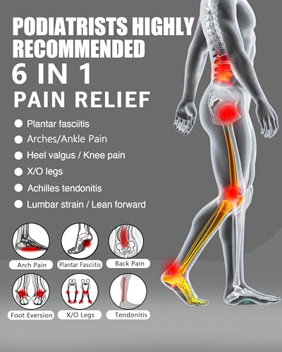 Plantar Fasciitis Relief Arch Support Insert 3/4 Length Shoe Insoles for Women Men High Arch & Flat Feet,All-Day Relieve Foot Back Hip Leg and Knee Pain X/O Legs,Improve Balance Alignment4