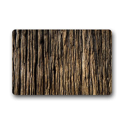 Doubee Madera Natural  Felpudo (Premium Felpudo Rectangular Antideslizante Felpudo al Aire Libre Interior 60 cm x 40 cm, Fibra, E, 23.6"x15.7"